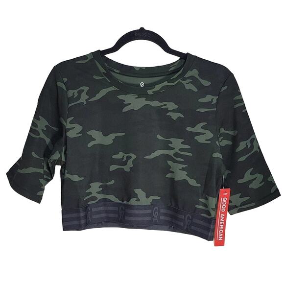 Good American Performance - The Iron Crop Top, Camo Print, New With Tags, Size 5 - Picture 1 of 13